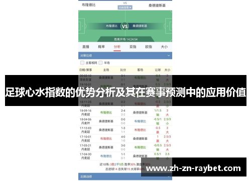 足球心水指数的优势分析及其在赛事预测中的应用价值