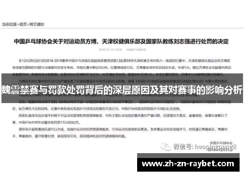 魏震禁赛与罚款处罚背后的深层原因及其对赛事的影响分析